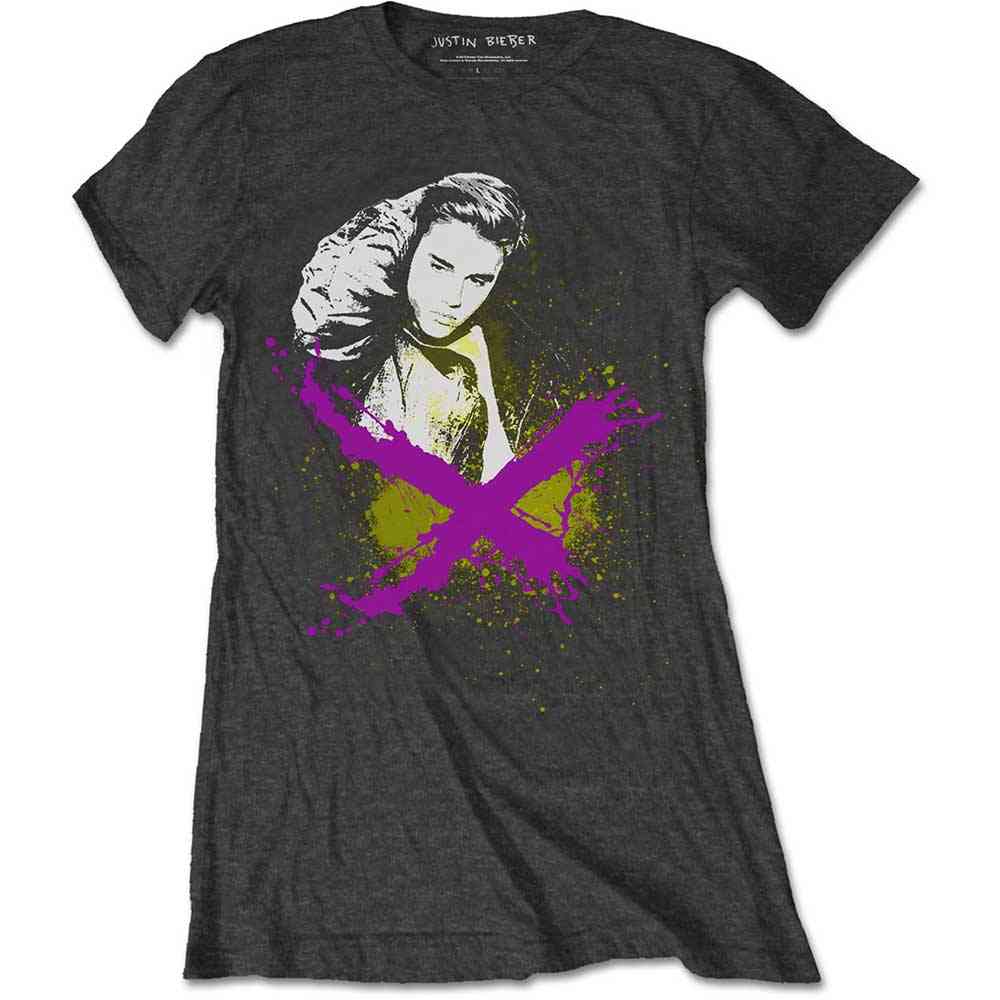 Justin Bieber Color Fade ladies T shirt black | Attitude Justin Bieber Color Fade ladies T shirt black | Attitude